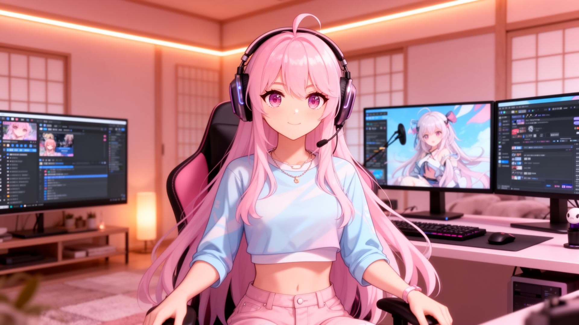 VTuber streaming in a 3D virtual studio
